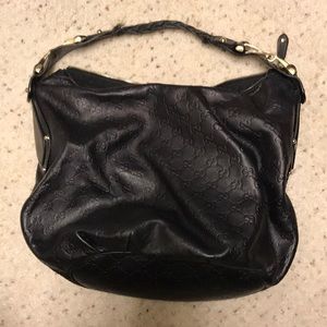 Authentic black leather Gucci bag